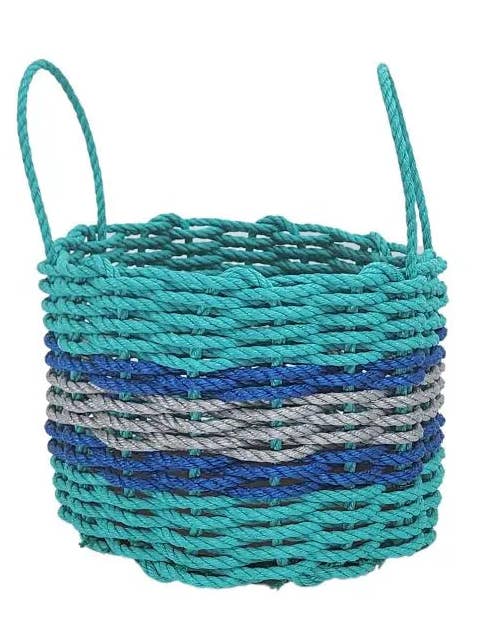 Authentic Maine Lobster Rope Storage Basket Teal and Light G for wholesale by Little Salty Rope