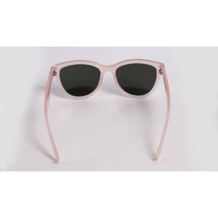 NEWPORT PINK MODERN CAT EYE SUNGLASS WITH GREEN MIRRORED LENSES for wholesale on Faire4