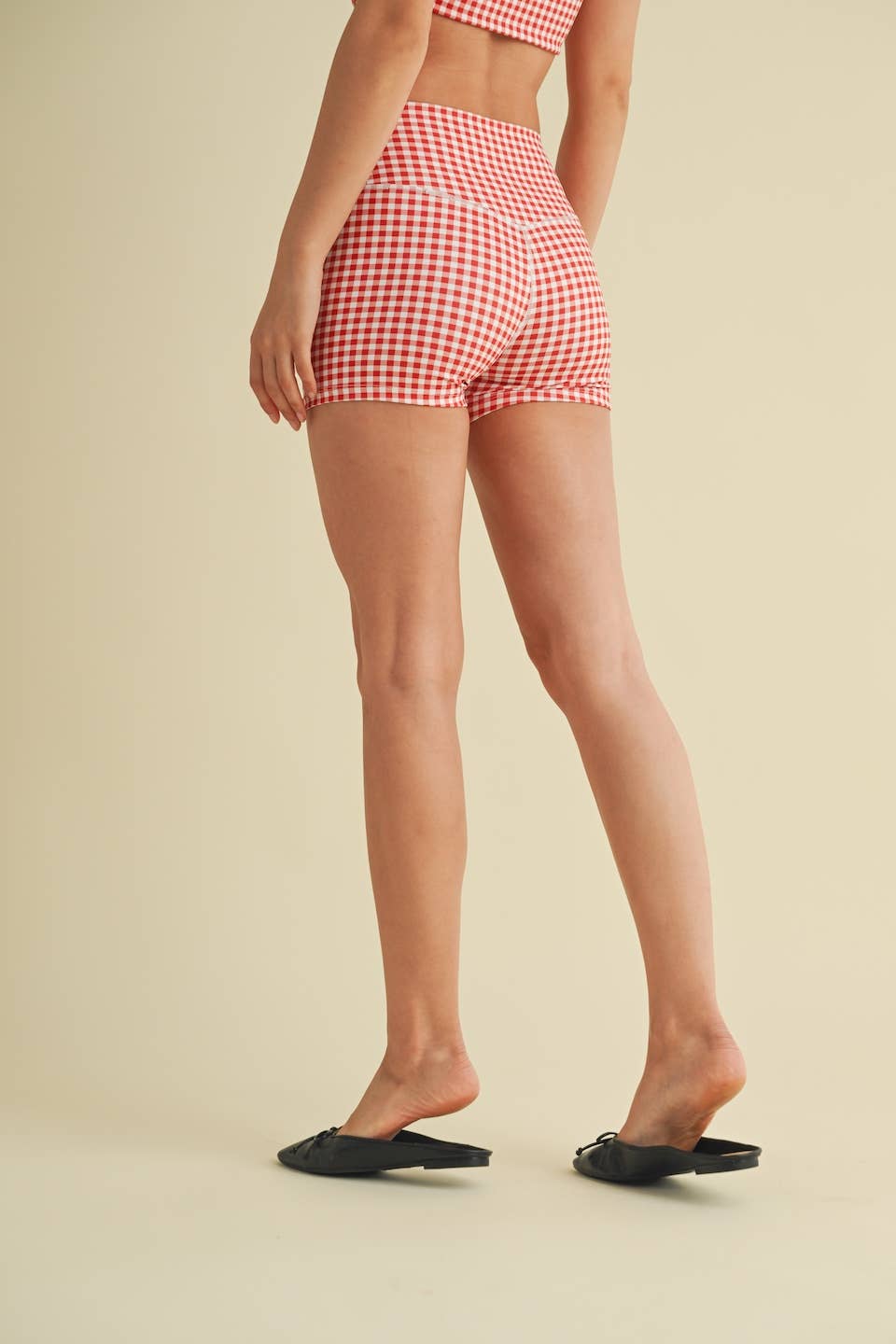 KIMBERLY C – wholesale Athletic shorts – Women's – Gingham Print Mid-Rise Mini Shorts49