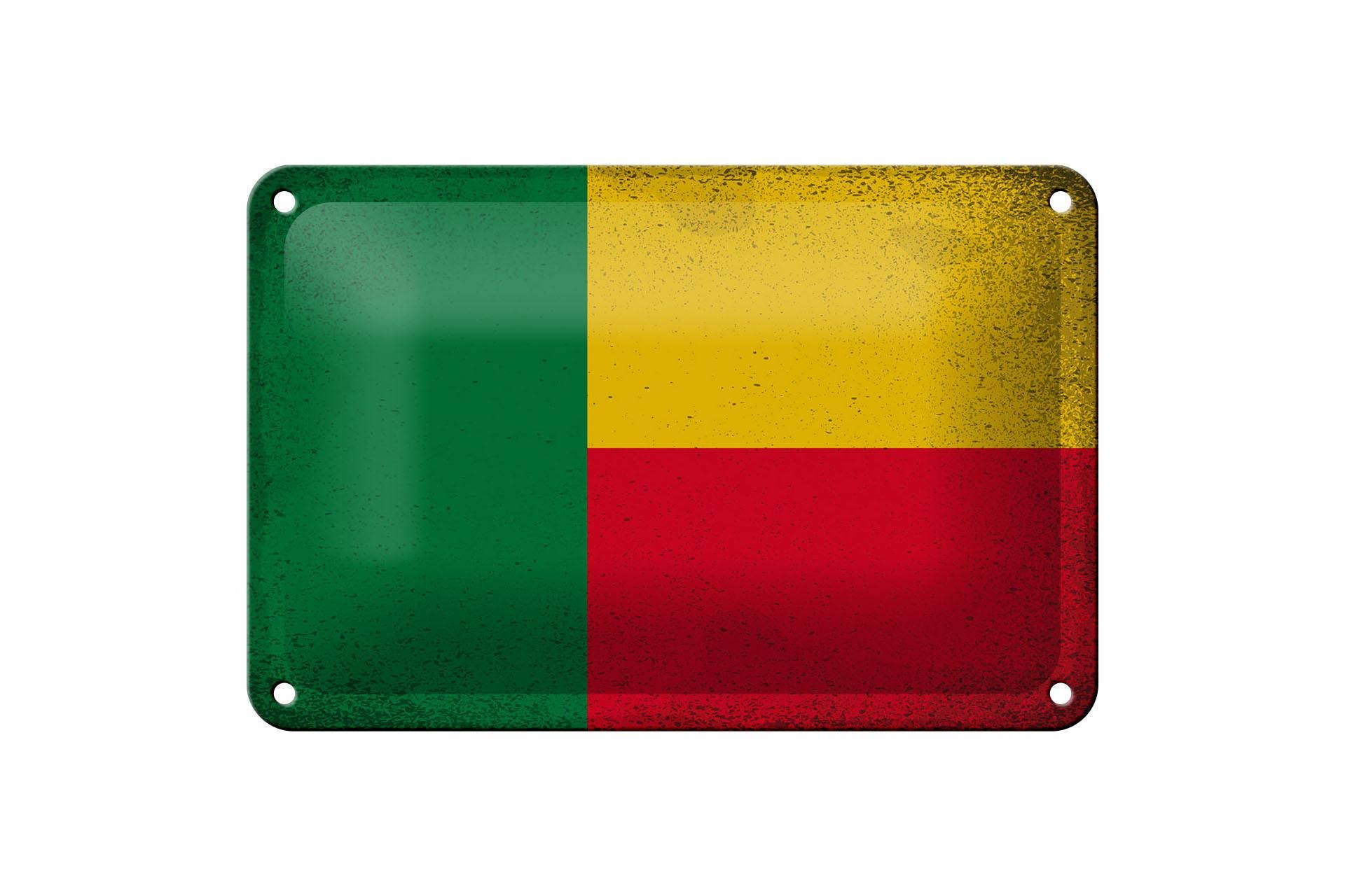 Femer - Wholesale Sign - Flag of Benin Vintage Decorative Sign 18x12 cm Flag of Benin0