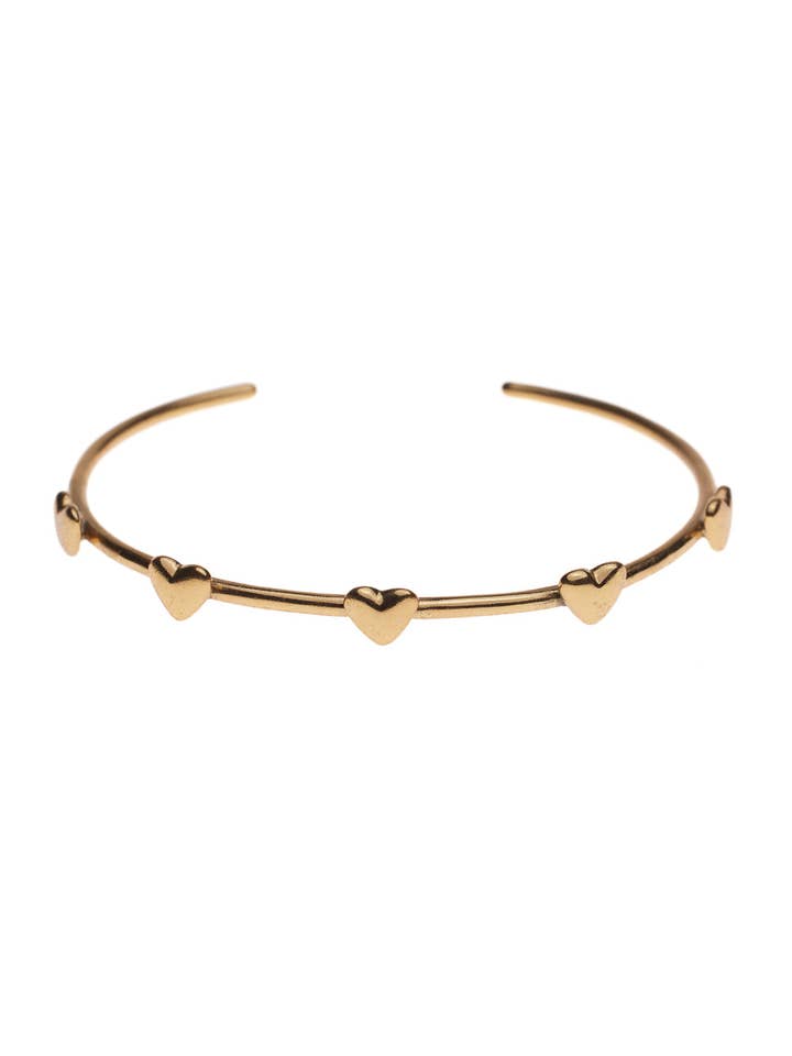 Brazalete de latón con pequeños corazones para venta al por mayor de XZOTA