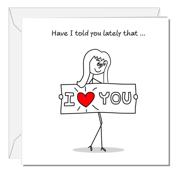 Fortalt dig for nylig, at jeg elsker dig kort Valentinsdag jubilæum fødselsdagskort til kæreste mand for engroshandel hos Swizzoo Cards