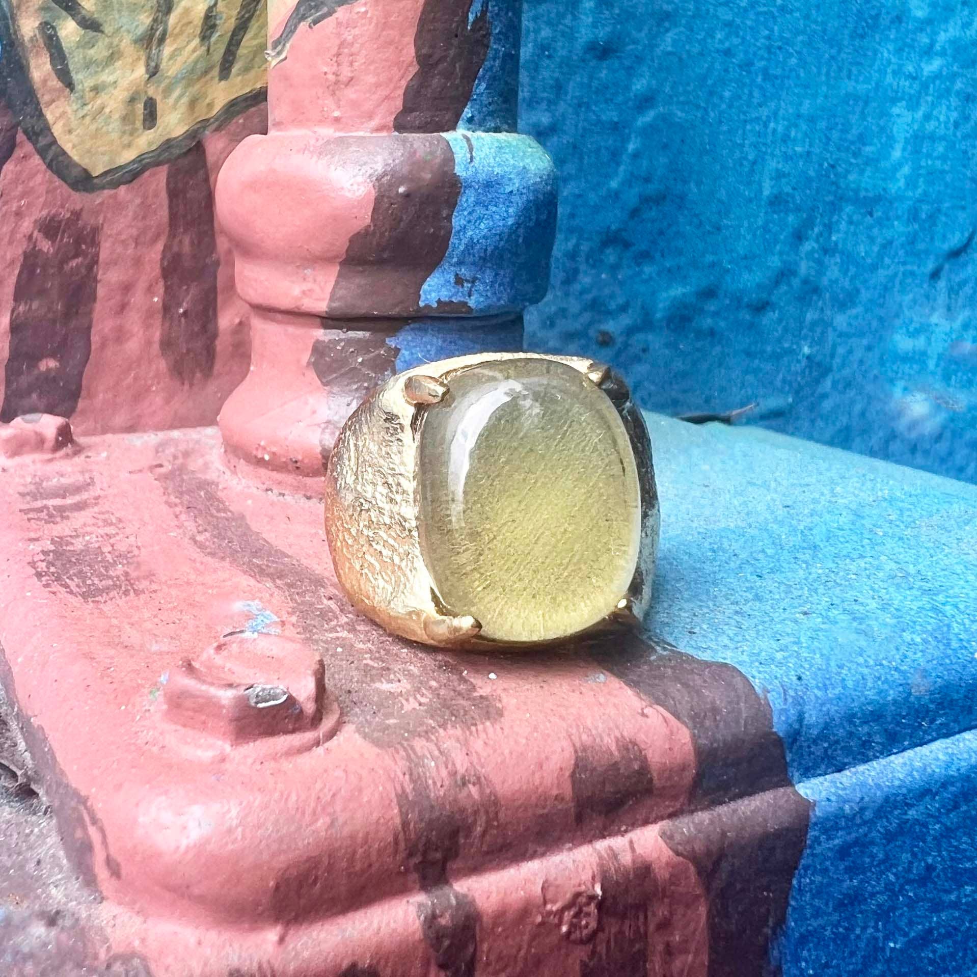 NIIKI PARIS – wholesale Cocktail/Statement Ring – Bonnie grön ametist - justerbar ring NCR1213GA3