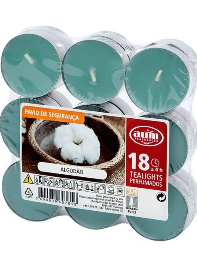 Tealight Candles Pack Of 18 Cotton for wholesale by AUM Fragrances