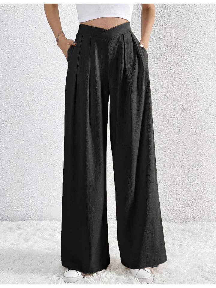 Sweetkama - Wholesale Suit trousers – women's - Ladies Solid Color Wide Leg Suit Pants 666666