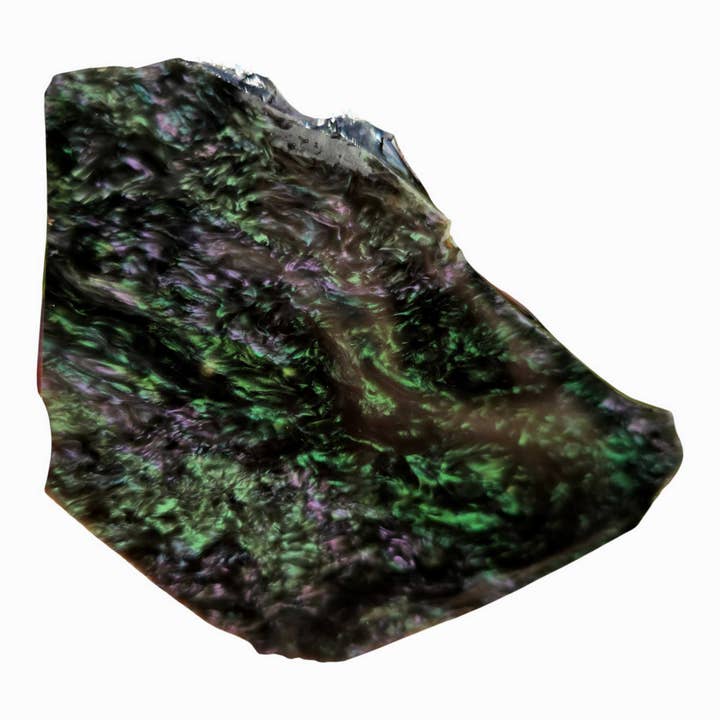 Lapidary Central - Wholesale Spiritual Stone/Crystal - Mexican Velvet Obsidian Slab - Green Purple Shimmer - 1960s Old Stock7