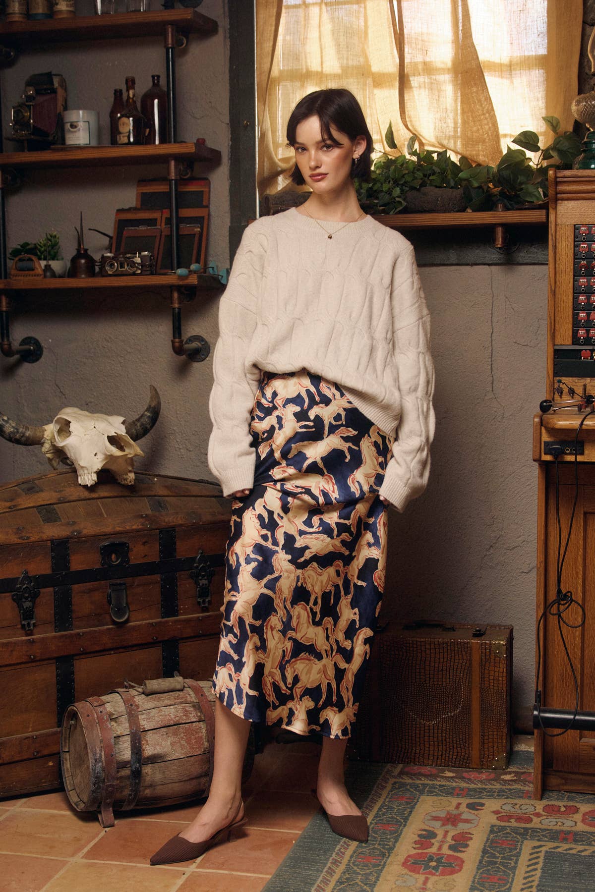 Dress Forum - Venta al por mayor Jersey de punto - Mujer - Jersey de Punto Trenzado Relajado Frosted Mesa15