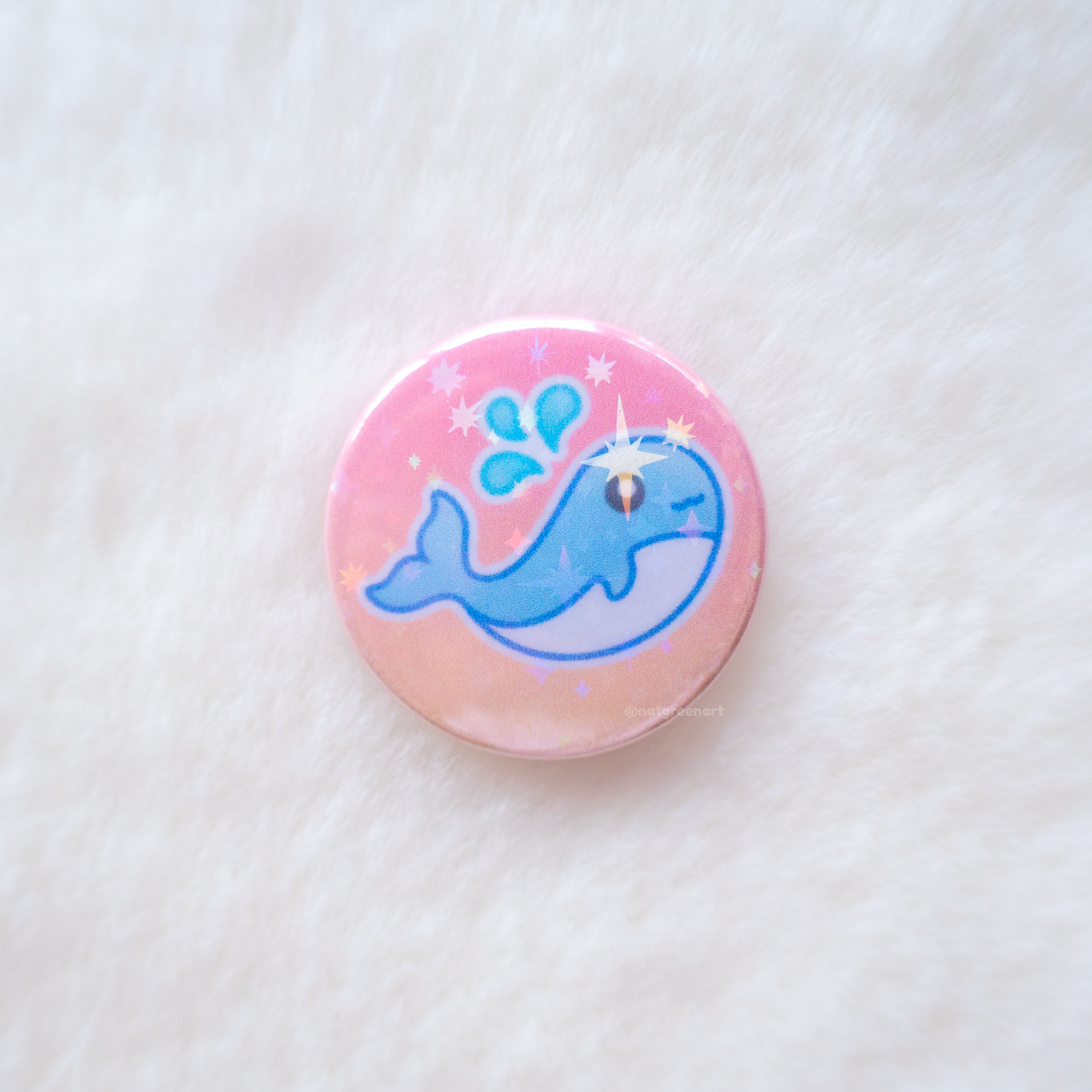 NatGreenArt - Wholesale Lapel Pin/Button - Ocean Badge Pack (Set of 4 x 1" Holo Pins)3