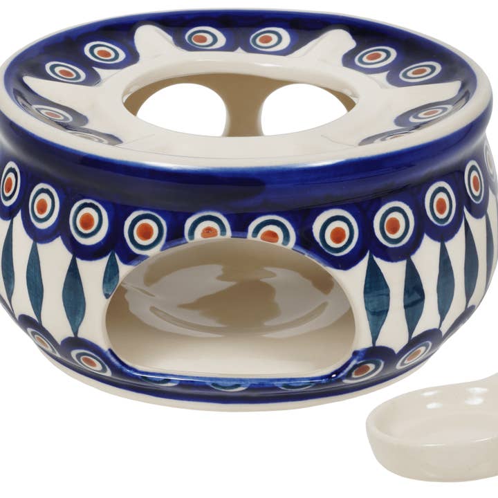 Aromatherapy Warmer, 7.5" in "Peacock" by Manufaktura | P089T-54 for wholesale by Polish Pottery Outlet