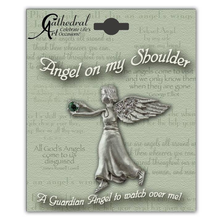 Abbey & CA Gift - Wholesale Lapel Pin/Button - Angel On My Shoulder Pin