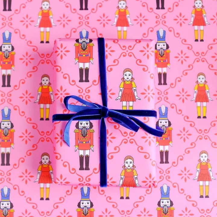 The Doll and the Nutcracker - Christmas Wrapping Paper for wholesale by Sandra Liscio