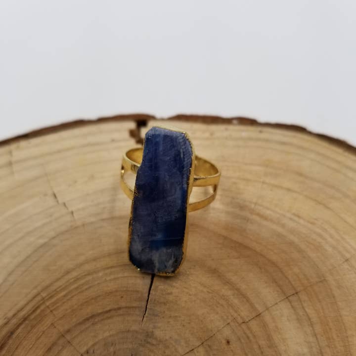 CHAKRA JEWELRY - Wholesale Cocktail/Statement Ring - Natural Blue Crystal Ring2
