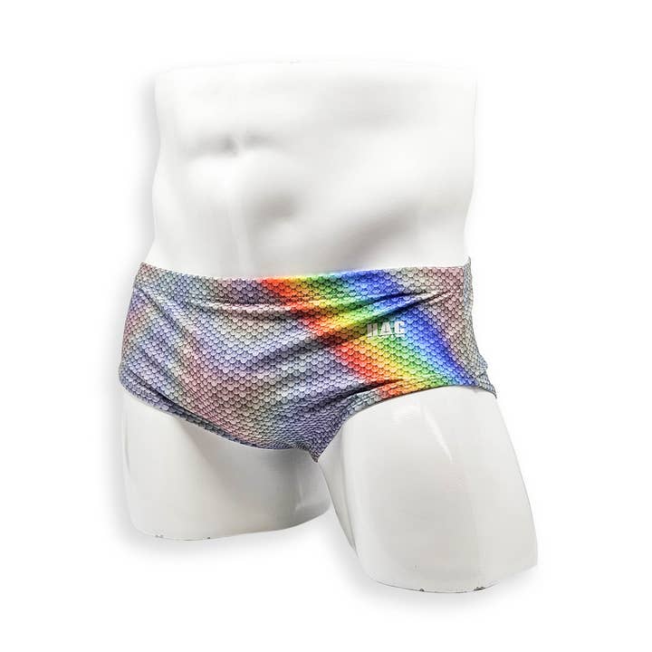 Mens Vintage Cut Swim Brief - Rainbow Trout for wholesale by HAC Swim