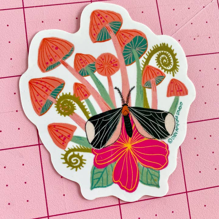 Dream Folk Studio - Vendita all'ingrosso Adesivo - Adesivo con funghetti e tarme1