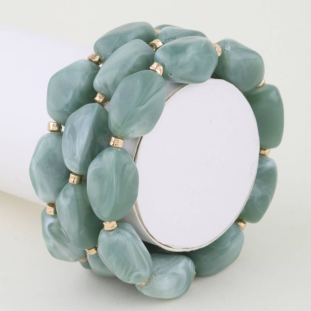3AM BY H&D ACCESSORIES - Wholesale Beaded Bracelet - Abstract Marble Stone Beaded Bracelet1