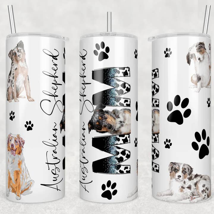 Cane Australian Shepherd Mom | Tumbler per la vendita all'ingrosso da parte di Designs by Robyn