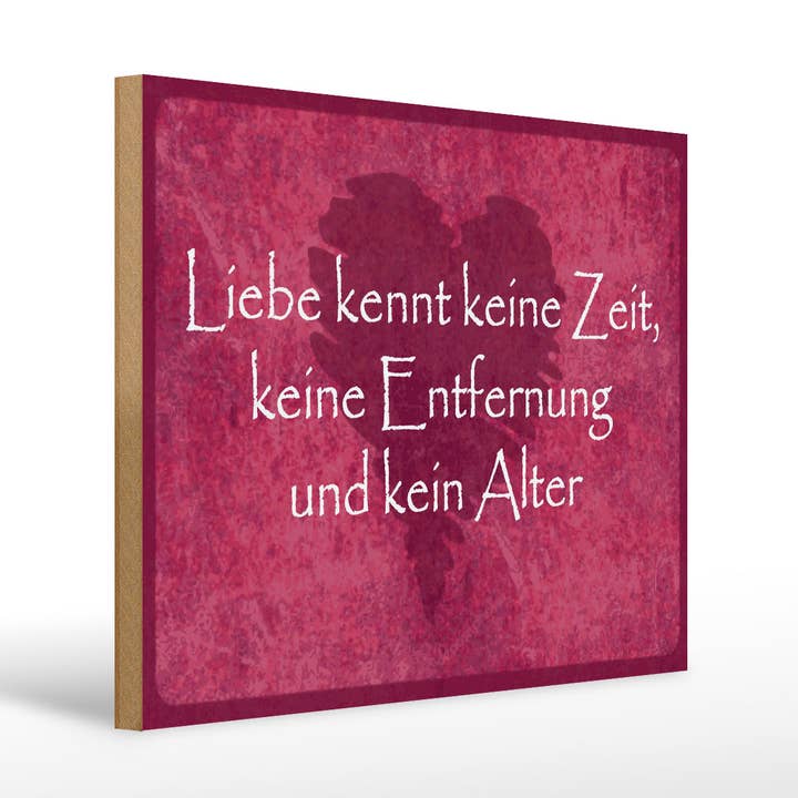 Panneau en bois 30x40 cm L'amour ne connaît pas le temps pour la vente par Femer