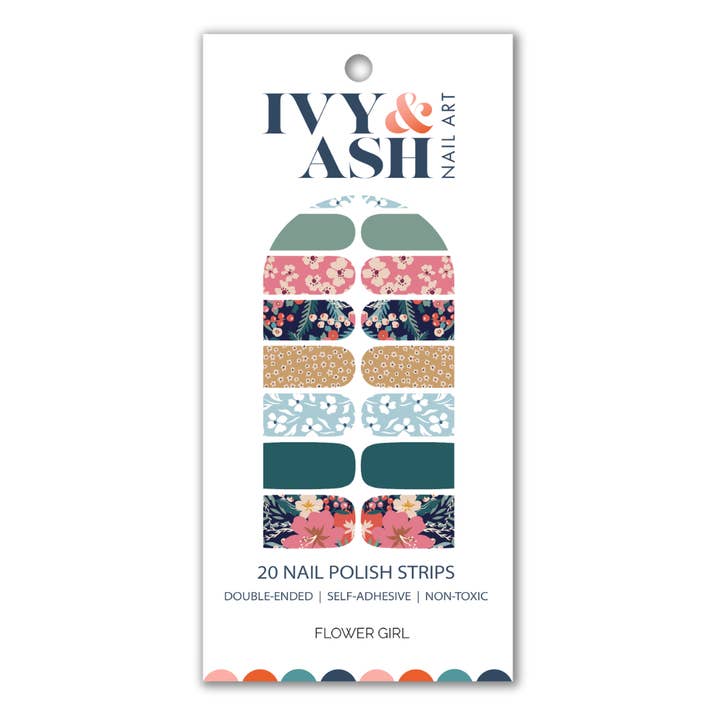 Ivy & Ash - Wholesale Nail Art/Decal - Flower Girl | Trendy Muted Floral Print Nail Wrap Set