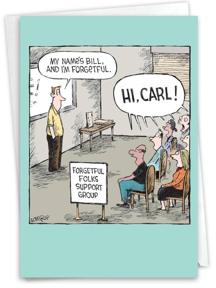 1 Funny Belated Birthday Greeting Card-Forgetful-NobleWorks for wholesale by NobleWorks