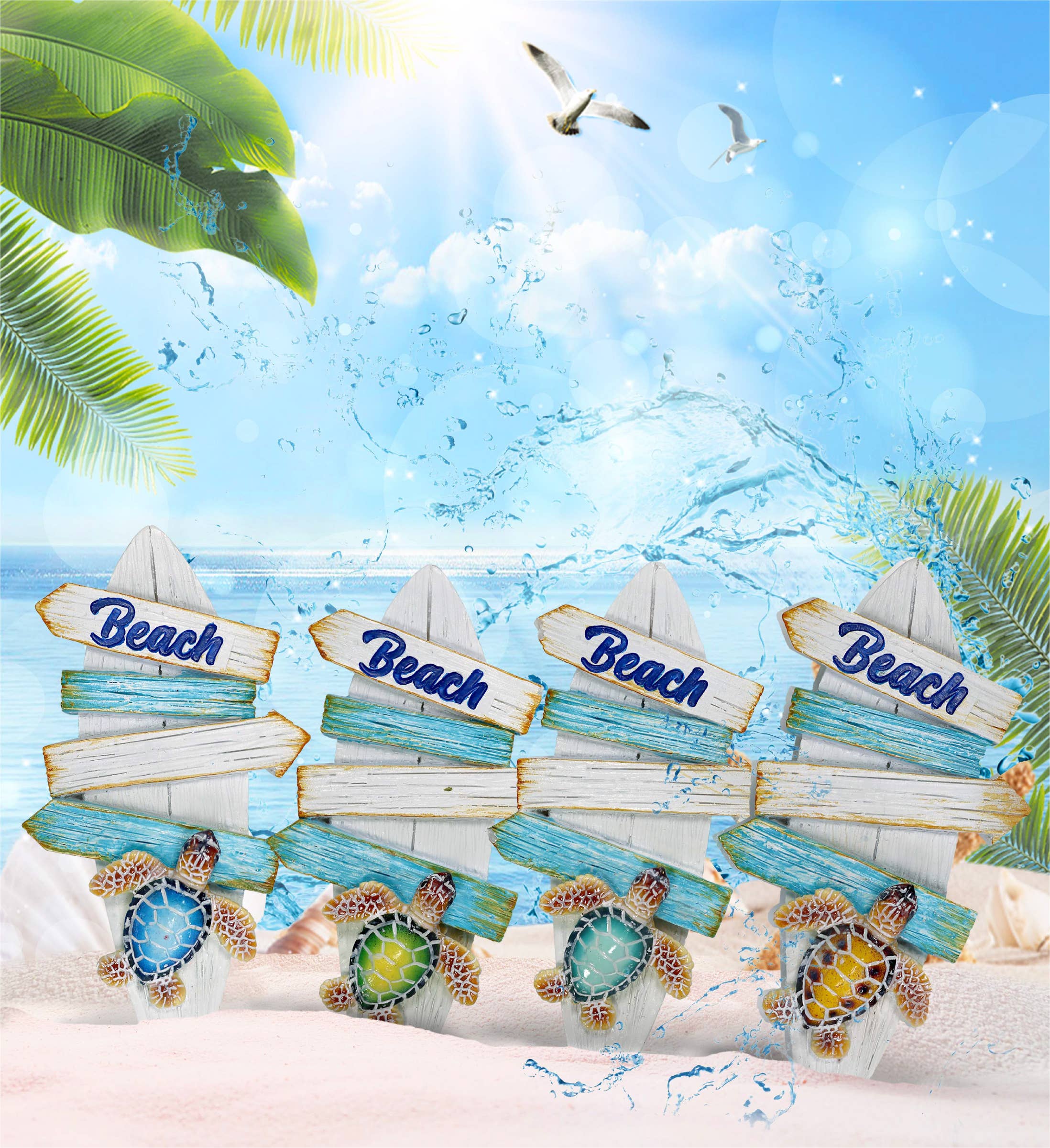 Cota Global - Wholesale Magnet - Resin Magnet - Surfboard Beach Sign - Sea Turtle1