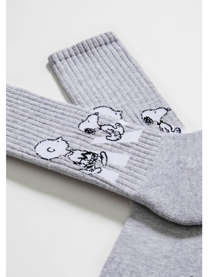 Grey BeSnoopy Walk Street - 100% Organic Cotton Socks for wholesale on Faire2