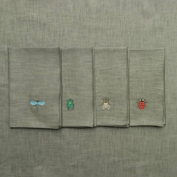 Giardino Segreto - Wholesale Dinner & Cloth Napkin - INSECT pure linen napkin