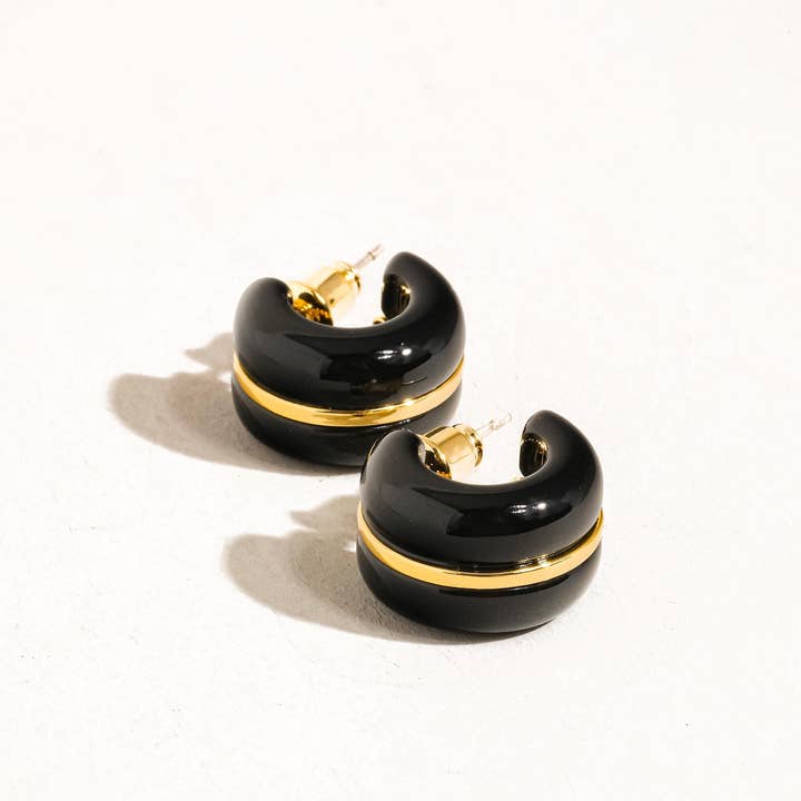 Flânerie by MAIQ - Wholesale Hoop Earrings - Arlo 18K Gold Small C Hoop Earring