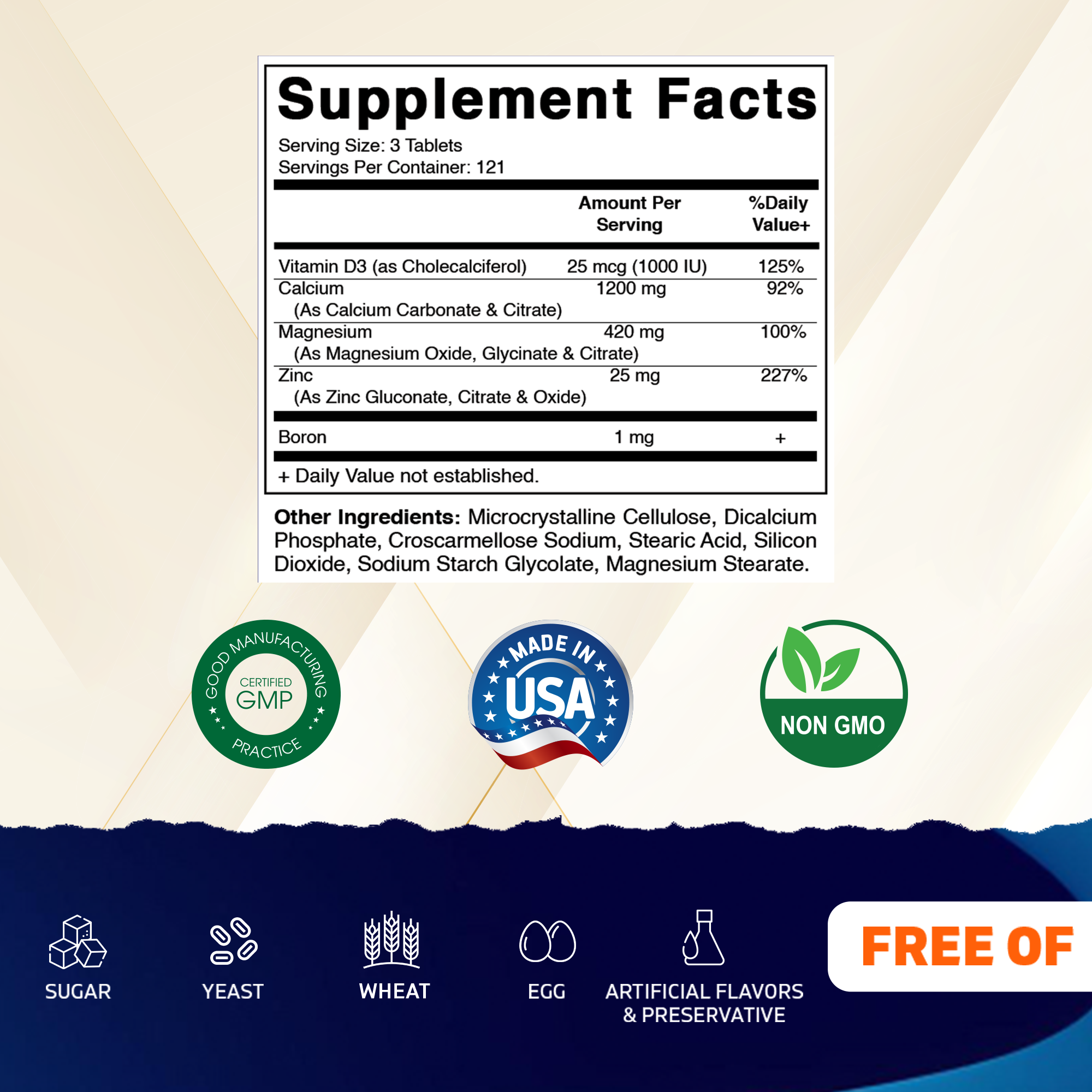 Vitamatic - Wholesale Oral Supplement/Vitamin - Vitamatic | Calcium Magnesium Zinc | 365 Coated Tablets1