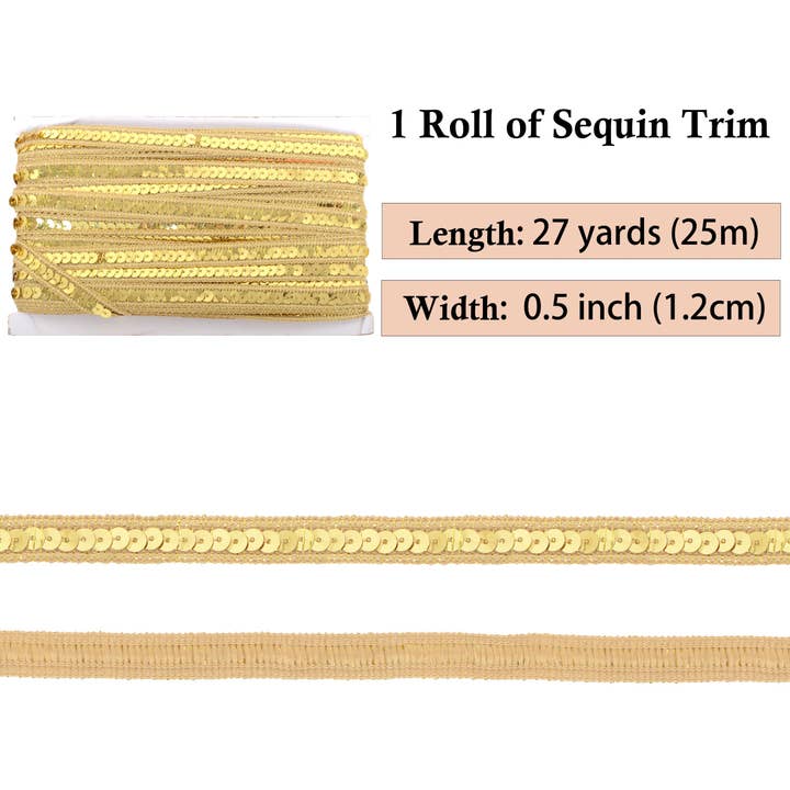 AK Brand - Wholesale Craft supplies - Sequin Trim 0.5 Inch Flat Glitter Sequin Ribbon Bling Fabric21