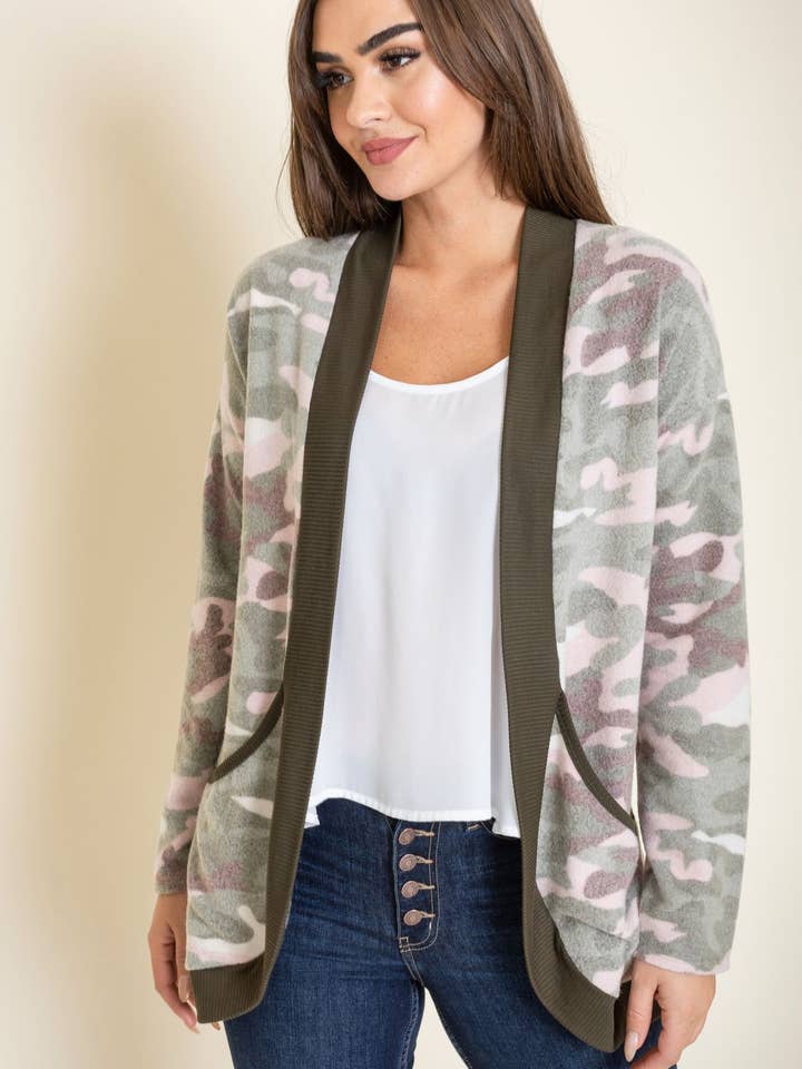 Cardigan desleixado com estampa de por atacado de EG fashion