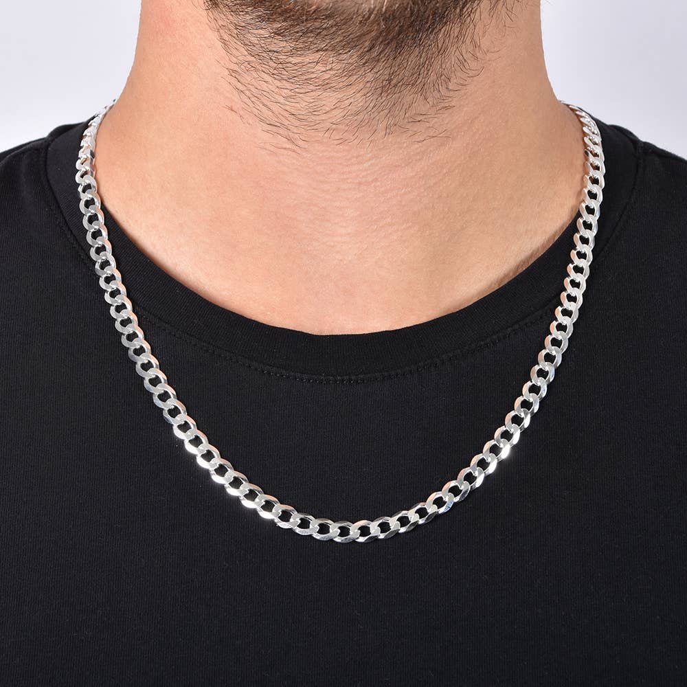 NYC Sterling - Venta al por mayor Collares de cadenas y eslabones - Cadena de eslabones cubana de plata esterlina maciza auténtica de1