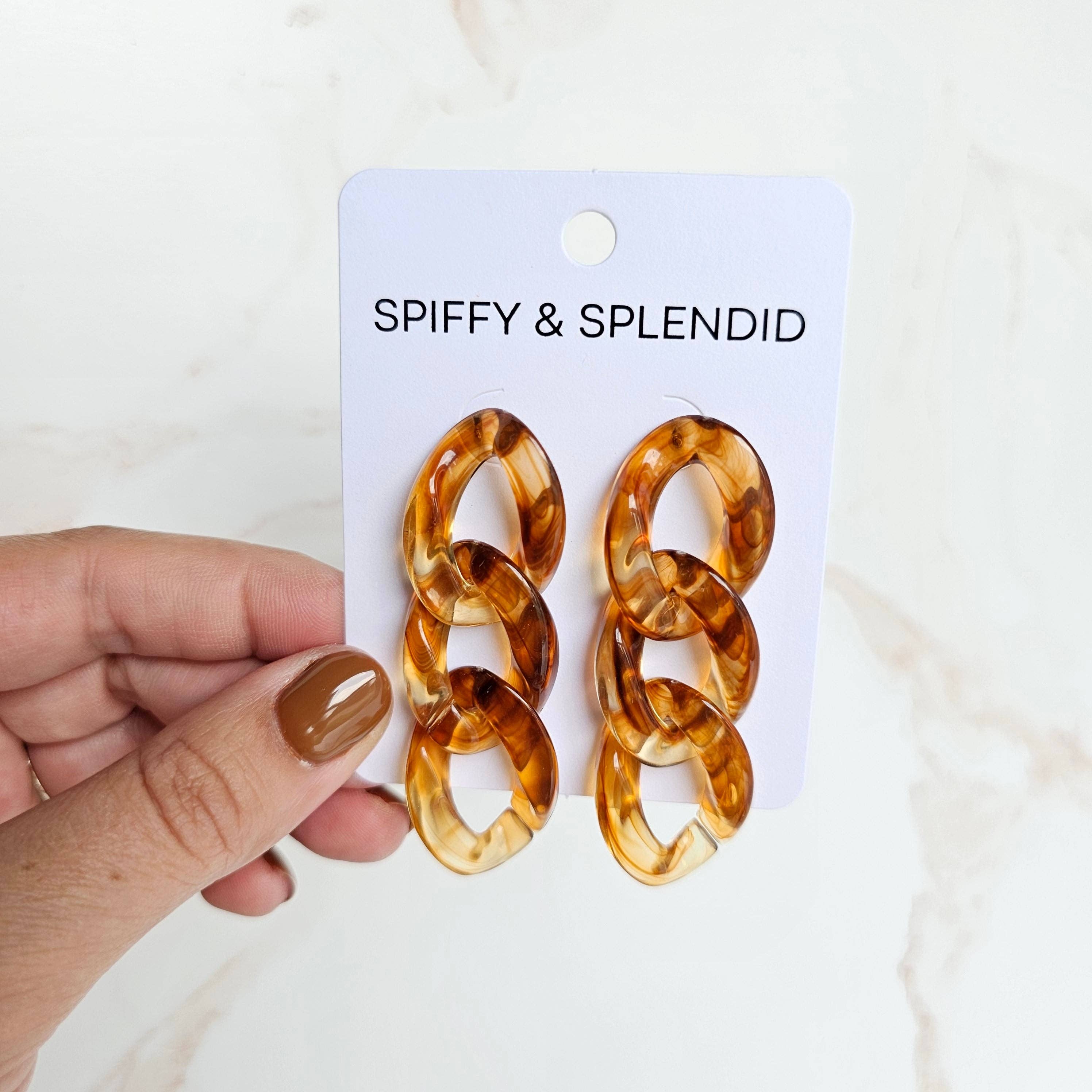 Spiffy & Splendid - Vente Boucles d'oreilles pendantes - Boucles d'oreilles Brooklyn - Ambre // Bijoux, Automne13