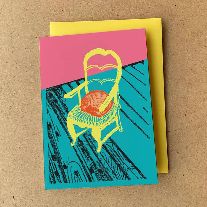 'Orange Cat' Greeting Card for wholesale by RUDE