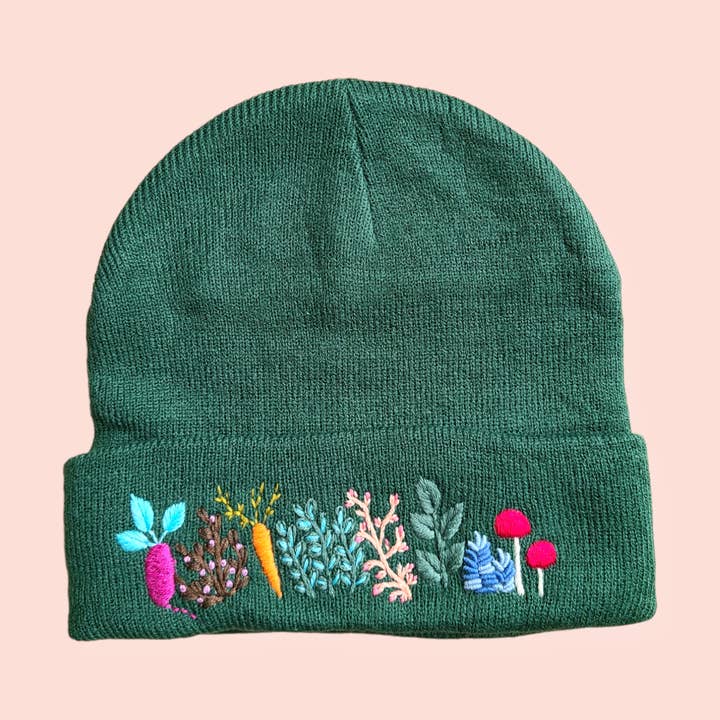 Legume bordado à mão, gorro veggie por atacado de Olala Mia