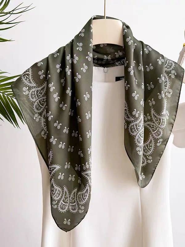 D-318 Scarf touch silk 70x70 bandana pattern for wholesale by LINETA