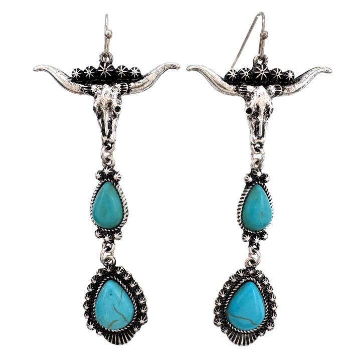 Lunar Deer - Venta al por mayor Pendientes colgantes - Pendientes colgantes en forma de lágrima con cuerno largo bohemio