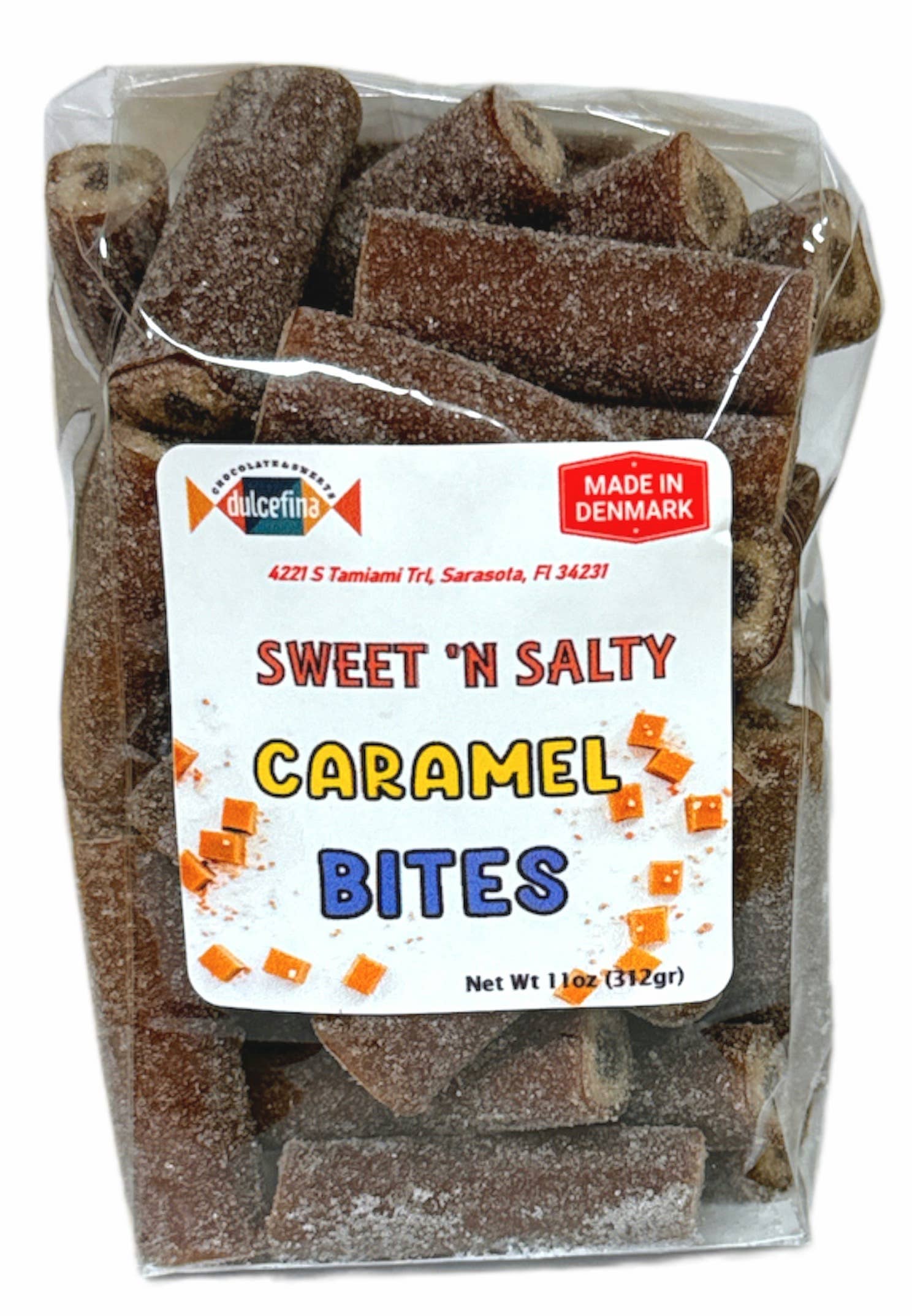 Dulcefina Chocolate and Sweets - Wholesale Licorice - Sweet & Salty Caramel Bites 10oz Bag