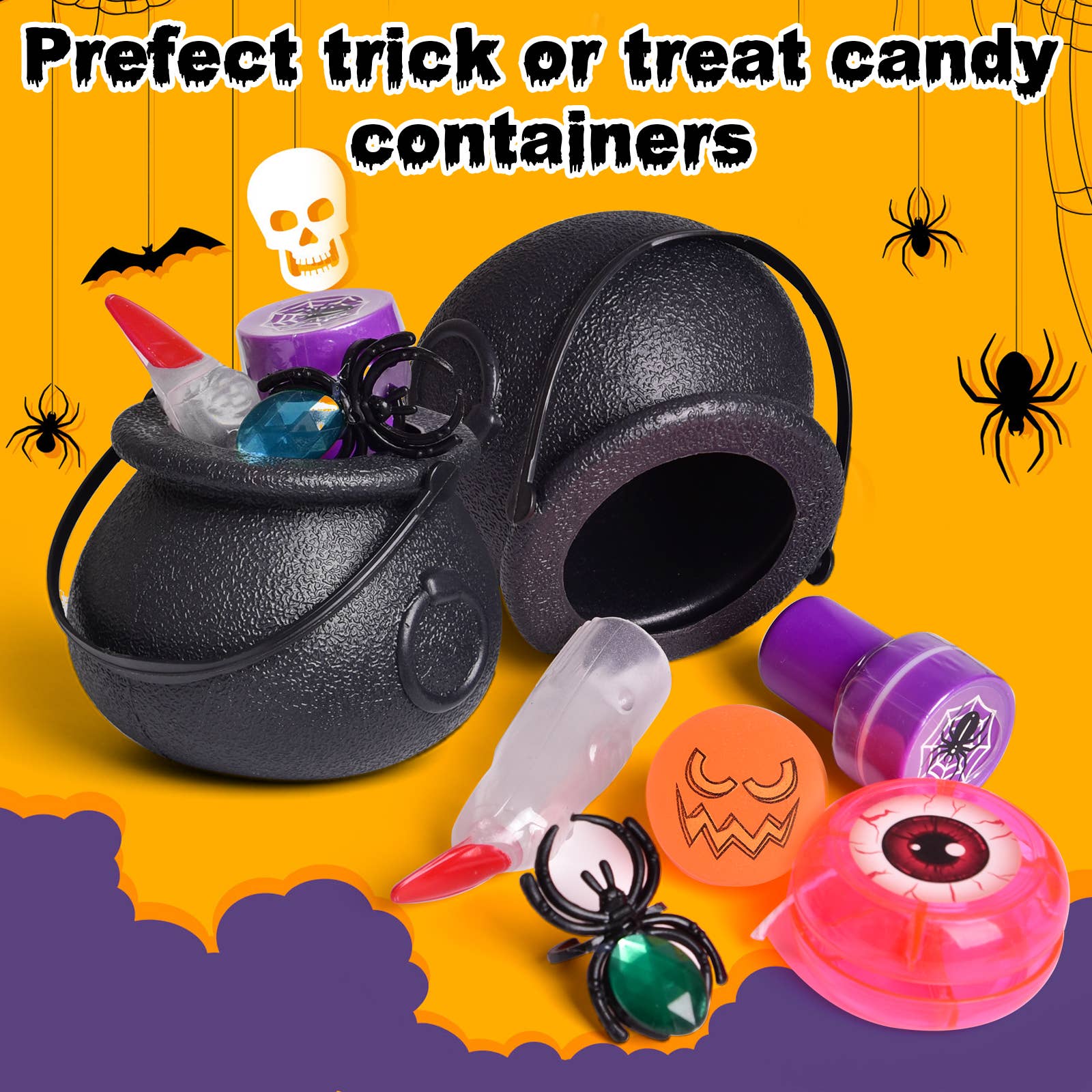 Fun Little Toys - Wholesale Party Favor - 144PCS Halloween Party Favors - Mini Witch Cauldrons6
