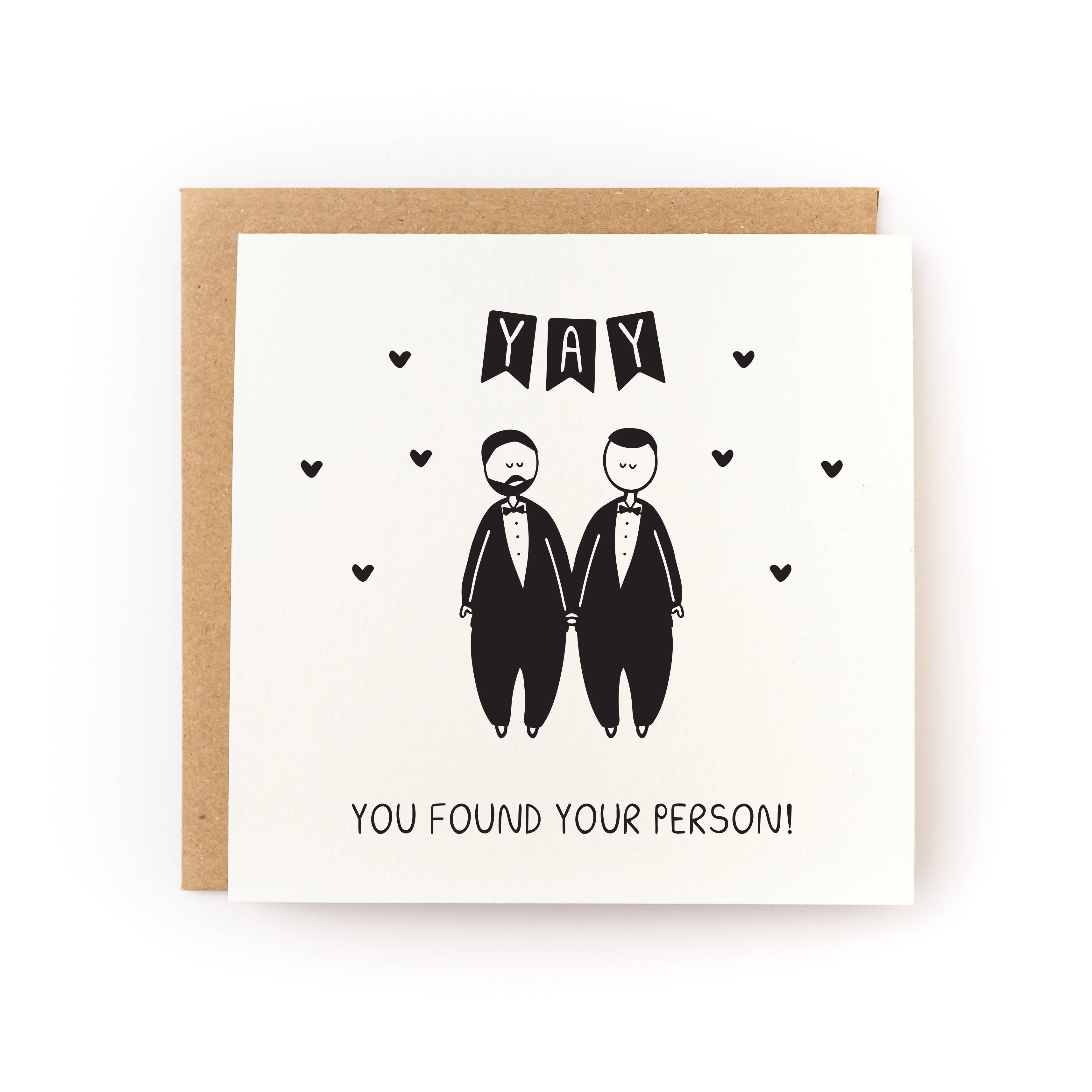 Kwohtations - Wholesale Wedding Card - You Found Your Person (Groom/Groom) Wedding Card