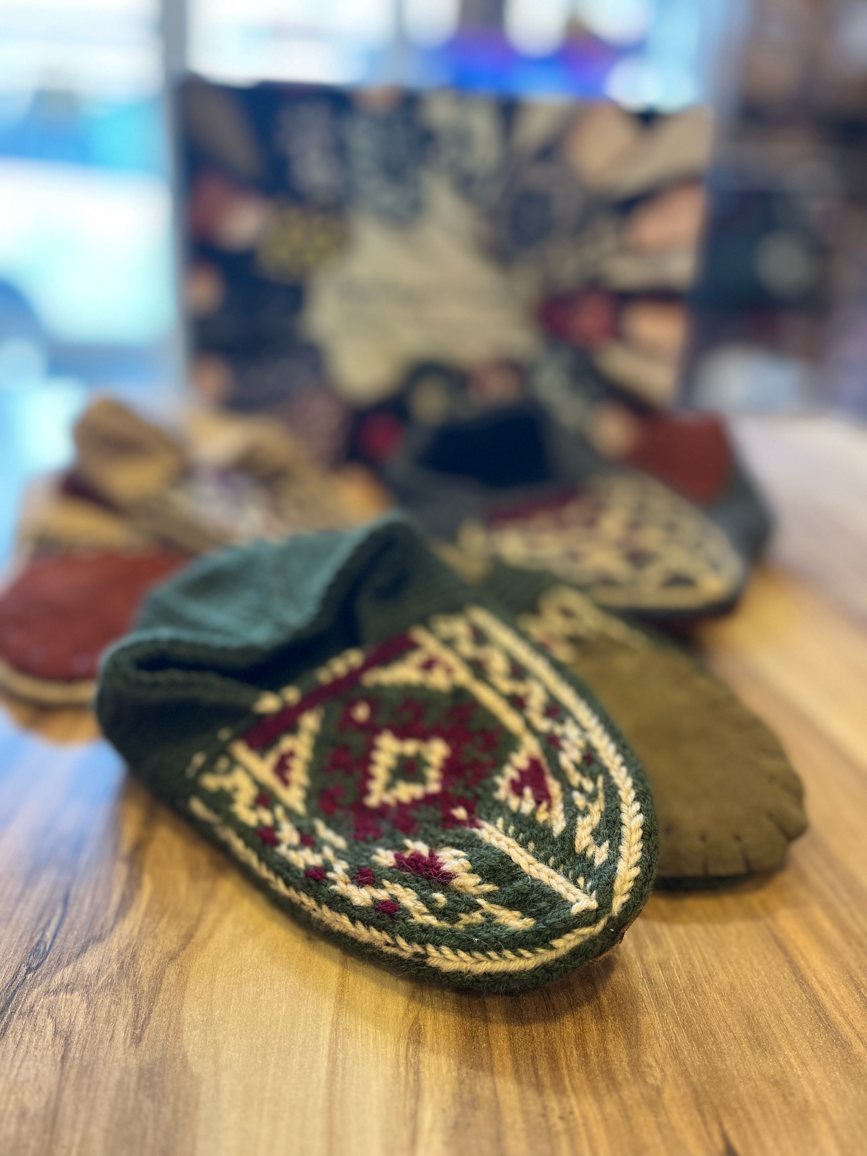 Azerbaijani Socks - Wholesale Slippers - Women's - Adult Women's Slippers : Set of 9 : Green, Tan, Grey2