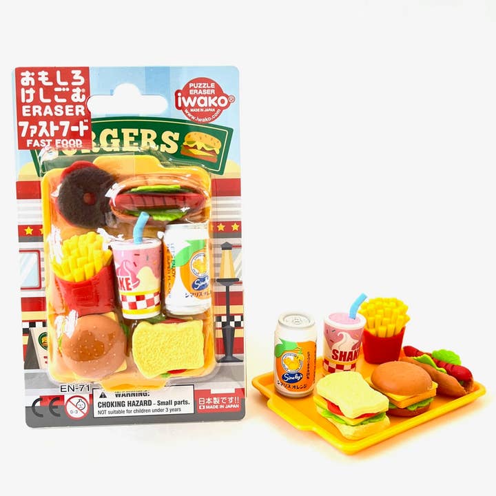 38331 Iwako Fast Food Eraser Card for wholesale by BCmini