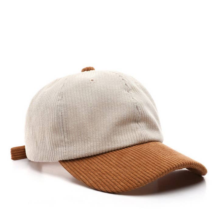 ACCITY - Wholesale Baseball Cap - Unisex - SOLID COLOR PLAIN CORDUROY COLORBLOCKED CAP_CWAH28096