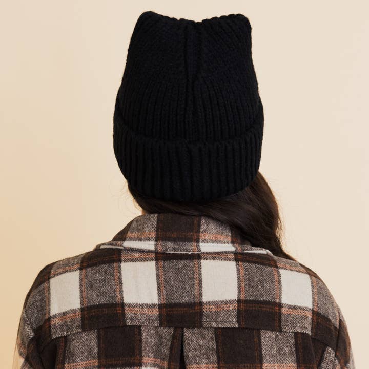 Leto Accessories - Wholesale Beanie - Women's - Chill Vibes Soft Ribbed Square Top Beanie3