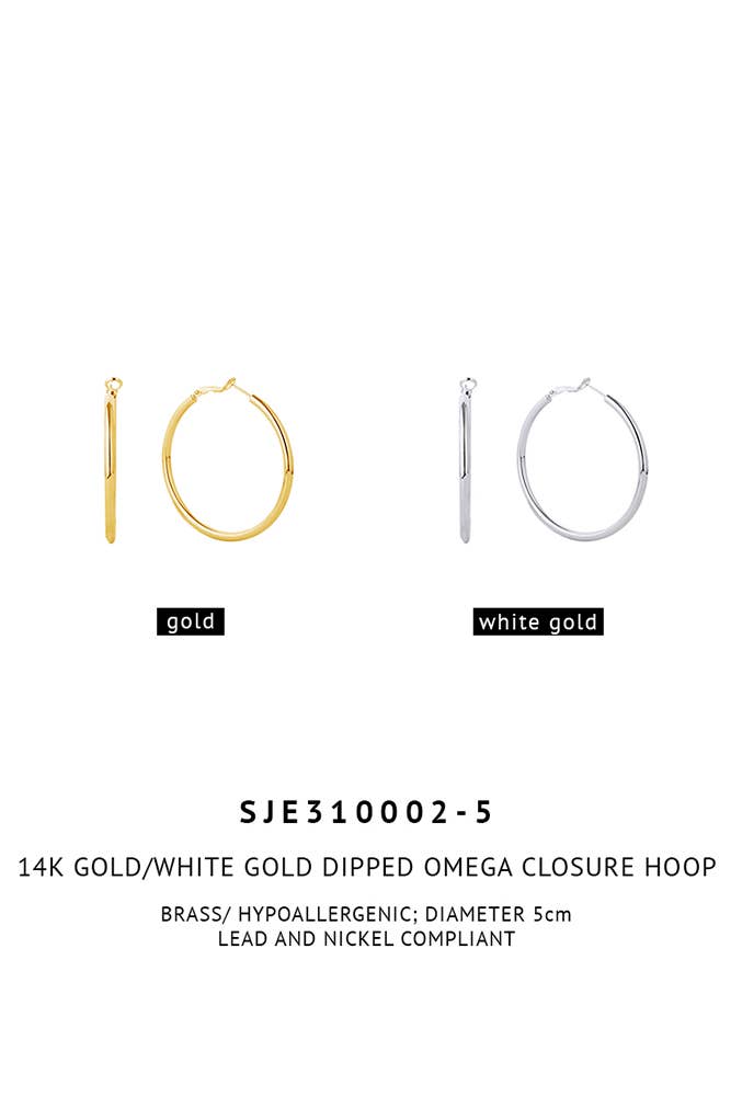 Hana – Engroshandel Hoops – 14K guld dyppet Omega lukning Hoop28