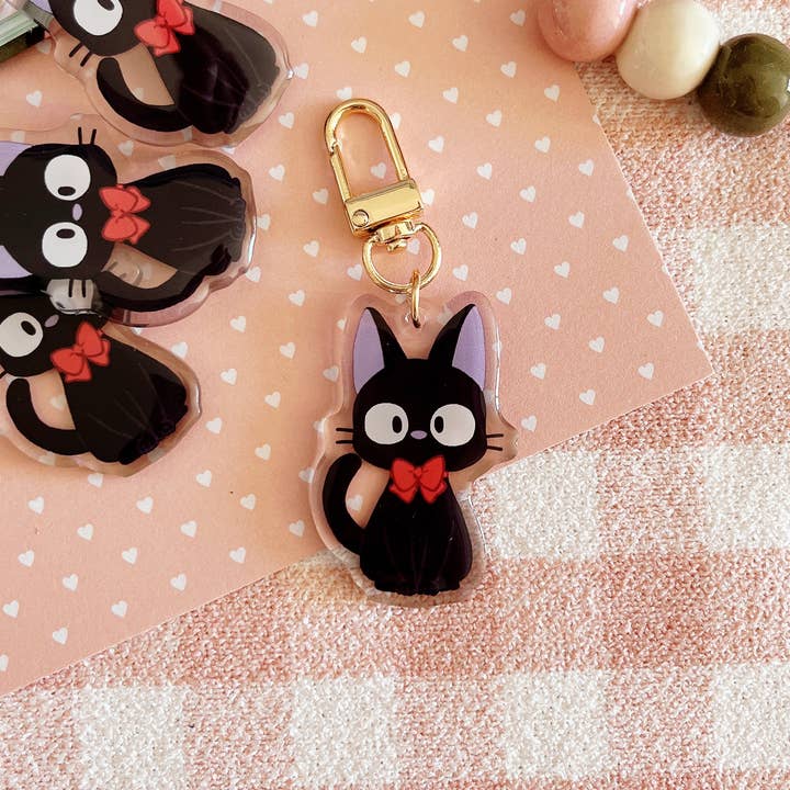 Cherry Rabbit - Wholesale Keychain - Unisex - Studio Ghibli: Jiji Cat Keychain