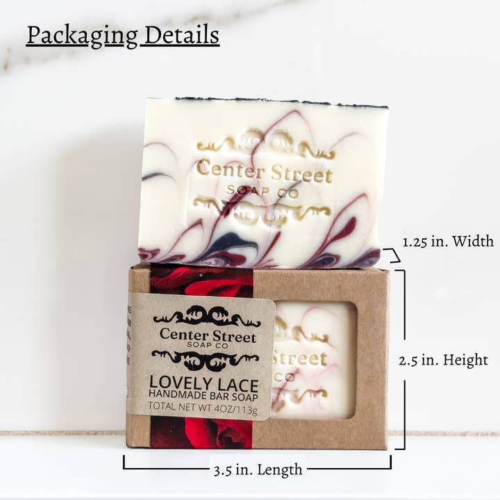 Center Street Soap Co - Wholesale Bar Soap - Lovely Lace Vegan Handmade Bar Soap - 4oz2