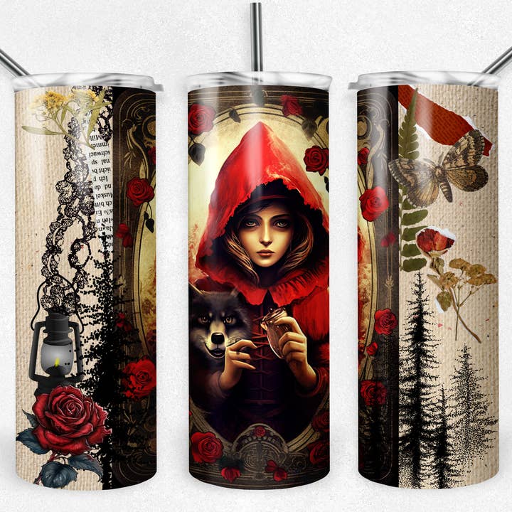 Red Riding Hood - Magical - Vintage 20oz Skinny Tumbler for wholesale by Dogwood Graphics & Design
