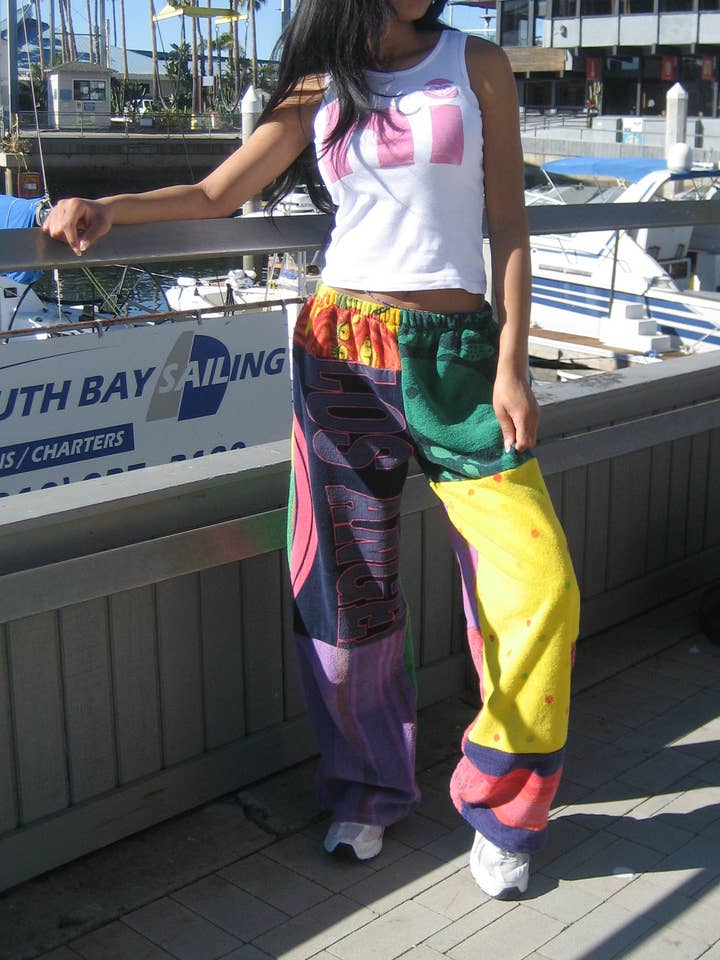 Over Dyed Towel Pieced Pant Bundle for wholesale by American Recycled Clothing