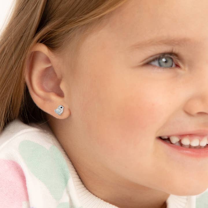 In Season Jewelry - Wholesale Oorbellen - Kinderen - Opal Dove oorbellen met schroefsluiting voor meisjes - sterling zilver2