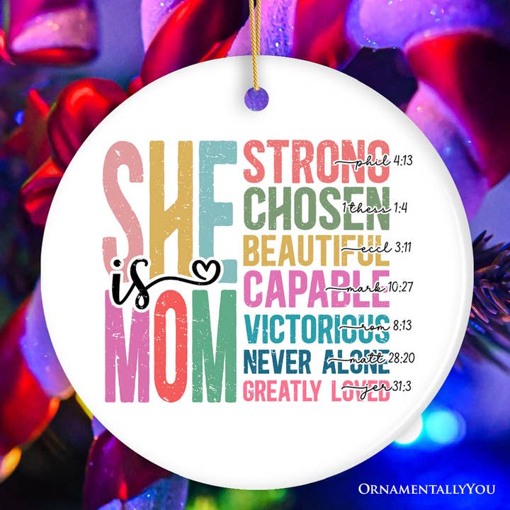 Inspirational Christian Mom Ornament, Motivational Gift for wholesale by OrnamentallyYou